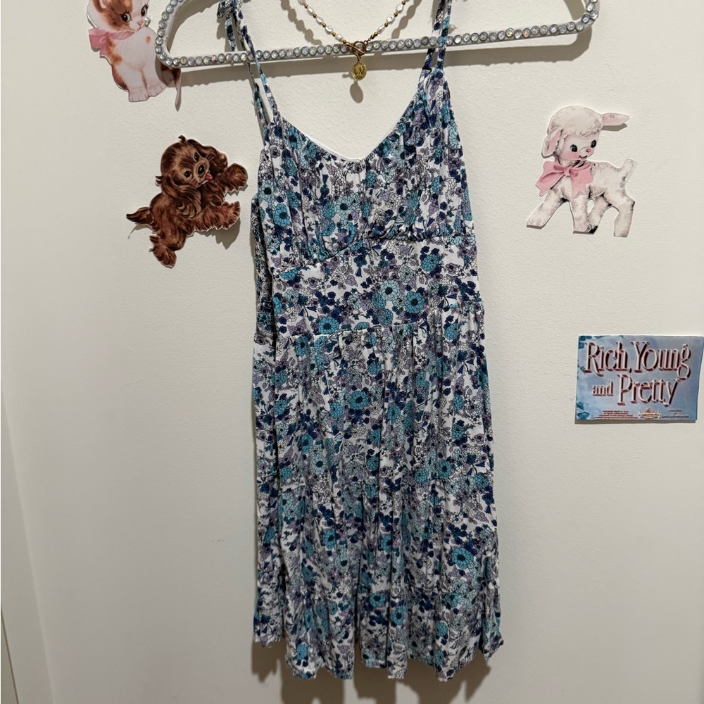 Japna Blue Floral Mini Dress